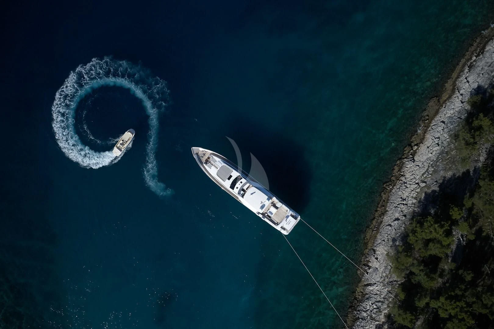 a boat in the water aboard PRINCESS LONA Yacht for Sale