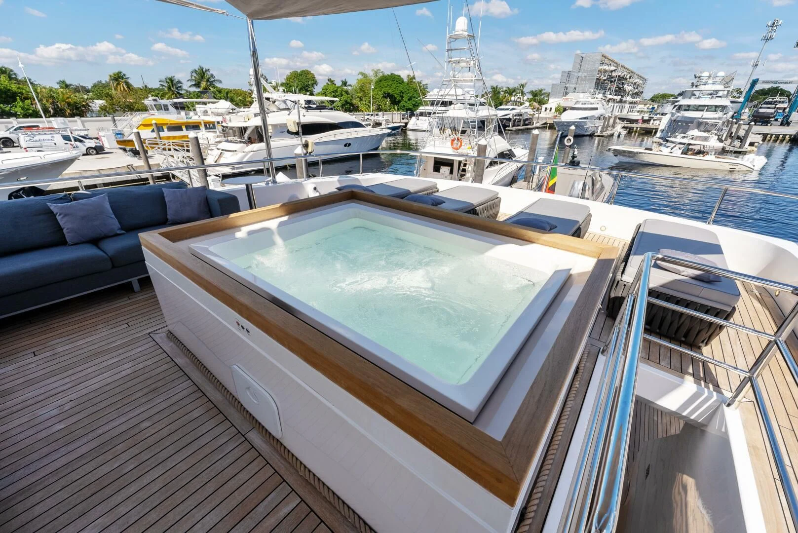 a deck with many boats aboard PRINCESS LONA Yacht for Sale
