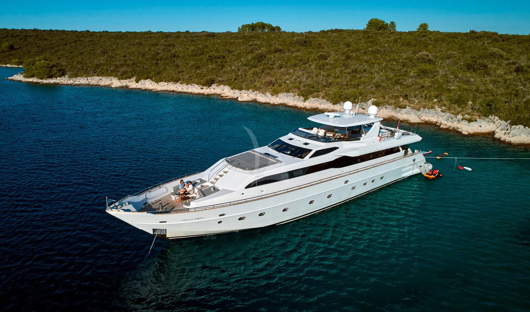 a boat on the water aboard PRINCESS LONA Yacht for Sale