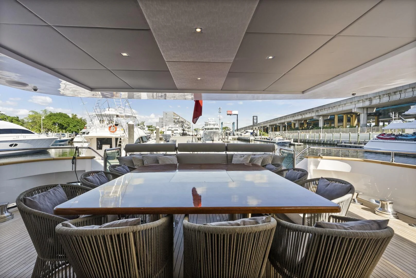 a table and chairs on a boat aboard PRINCESS LONA Yacht for Sale