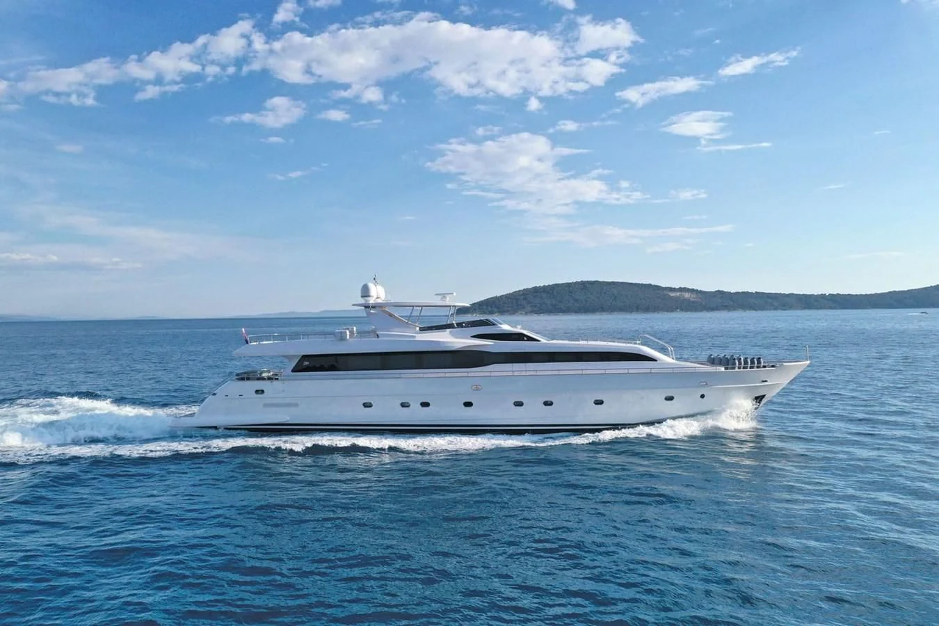 a white boat in the water aboard PRINCESS LONA Yacht for Sale
