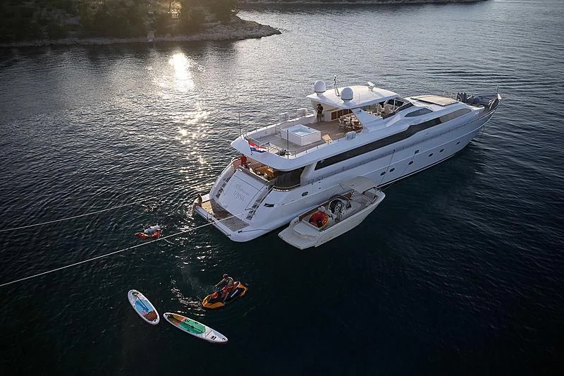 a boat on the water aboard PRINCESS LONA Yacht for Sale