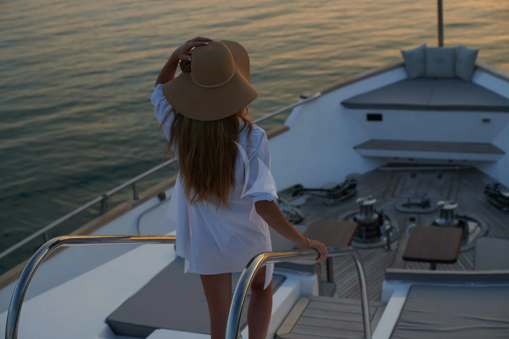 a person sitting on a boat aboard PRINCESS LONA Yacht for Sale