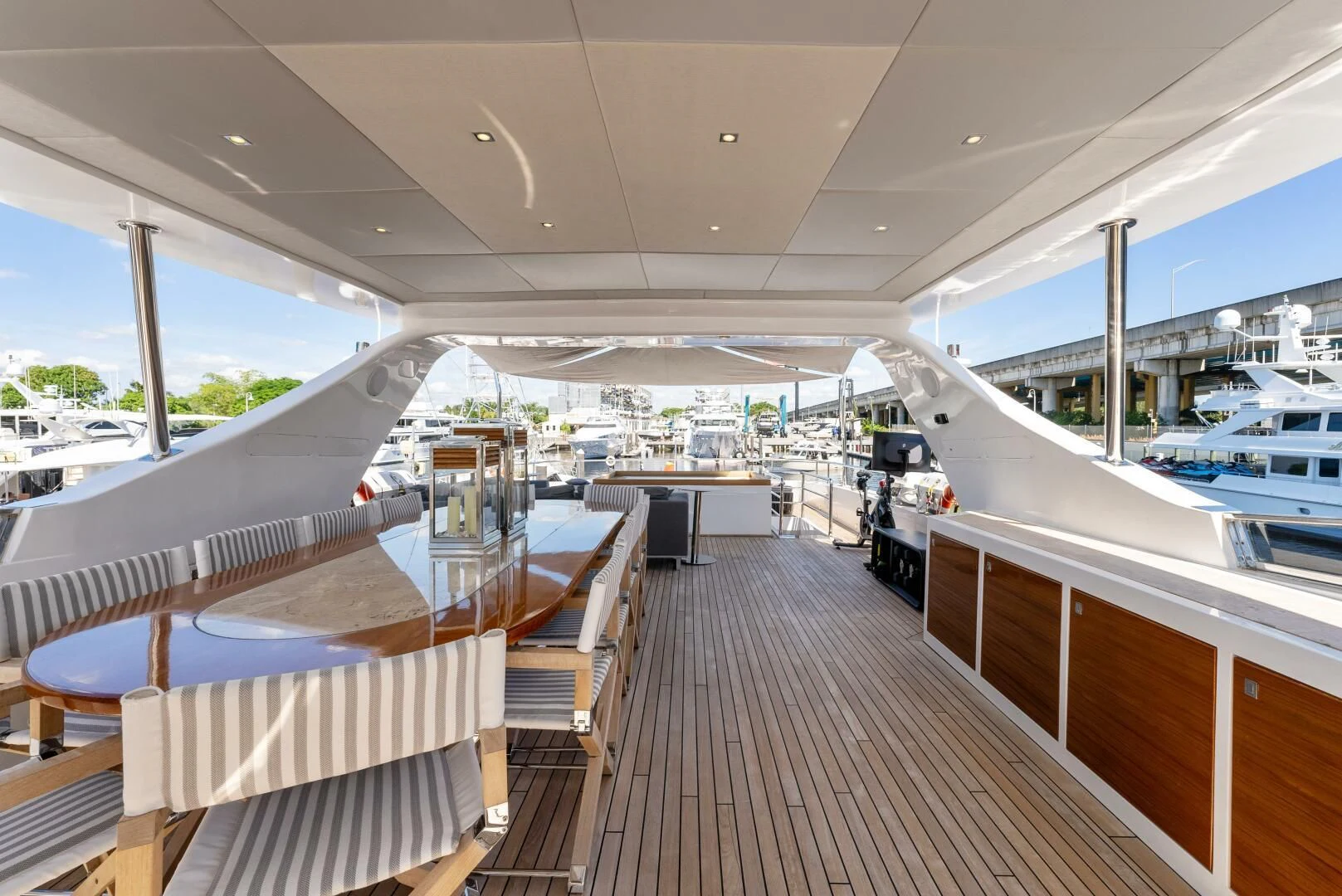a boat deck with a deck and a boat on it aboard PRINCESS LONA Yacht for Sale