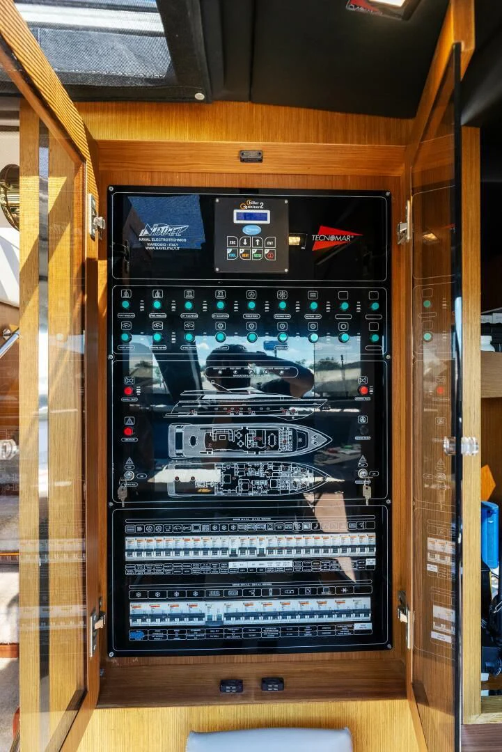 a computer tower with a display aboard PRINCESS LONA Yacht for Sale