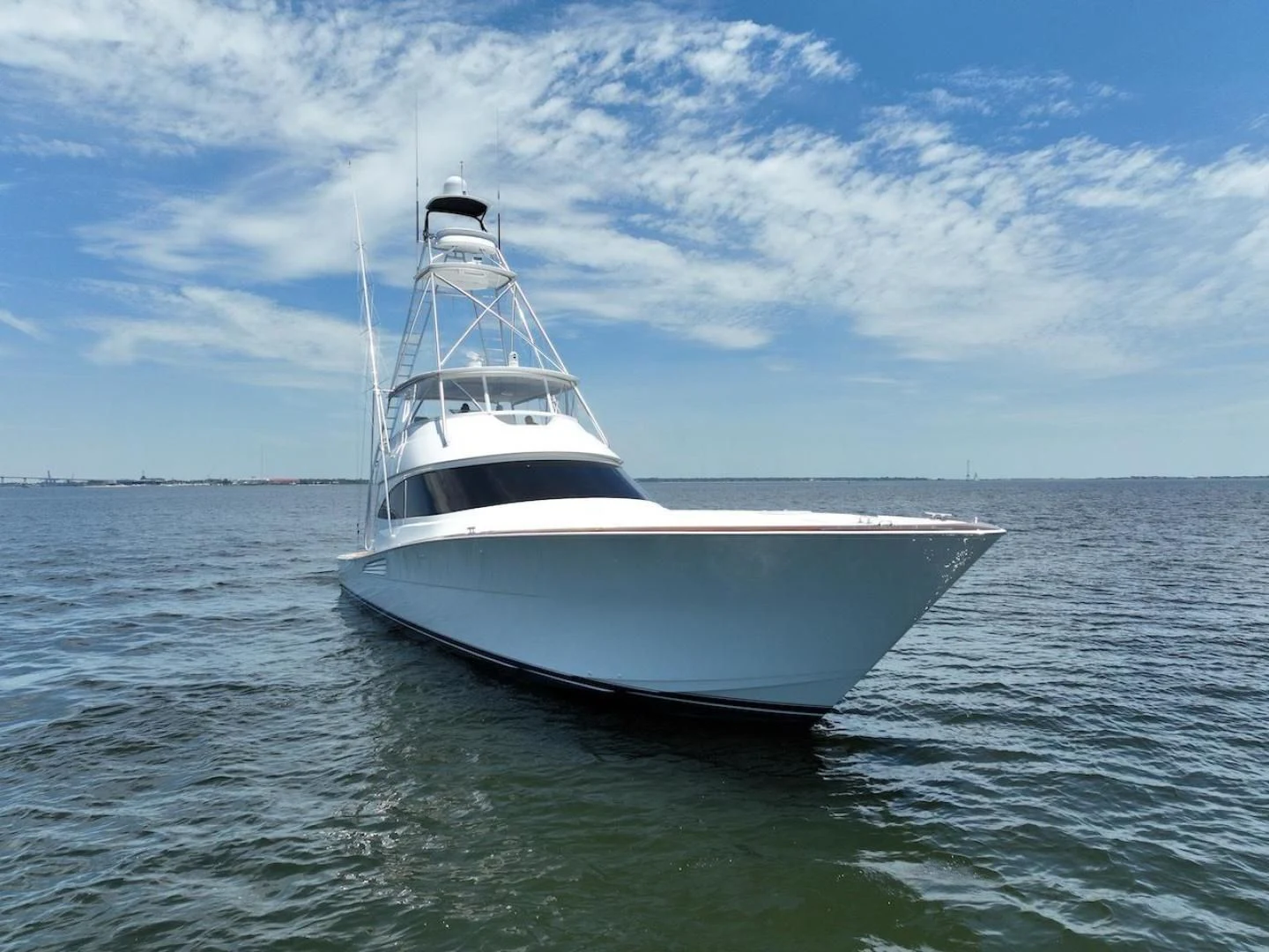 a white boat in the water aboard GAME ON Yacht for Sale