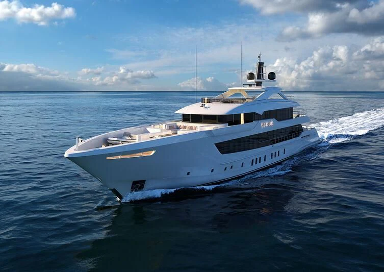 a white yacht on the water aboard SOLEMATES Yacht for Sale