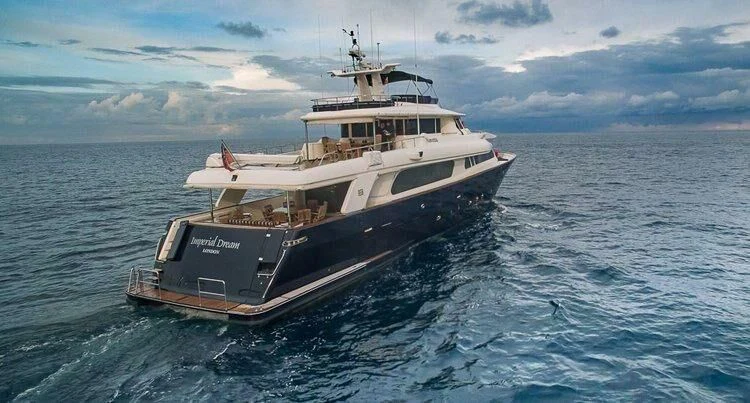 a boat in the water aboard SIRIUS Yacht for Sale