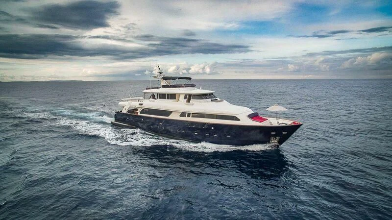 a boat on the water aboard SIRIUS Yacht for Sale