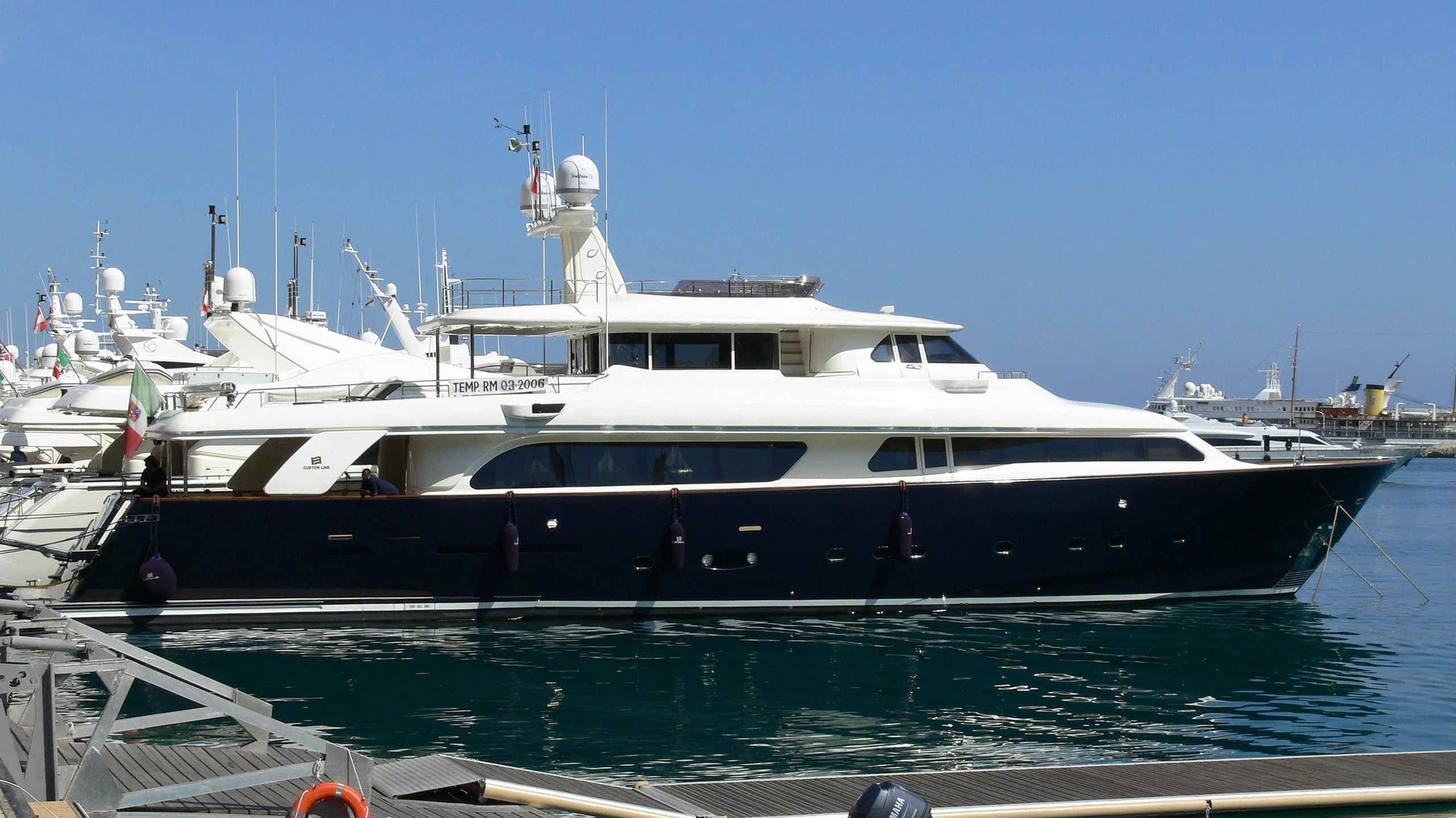 a boat in the water aboard SIRIUS Yacht for Sale