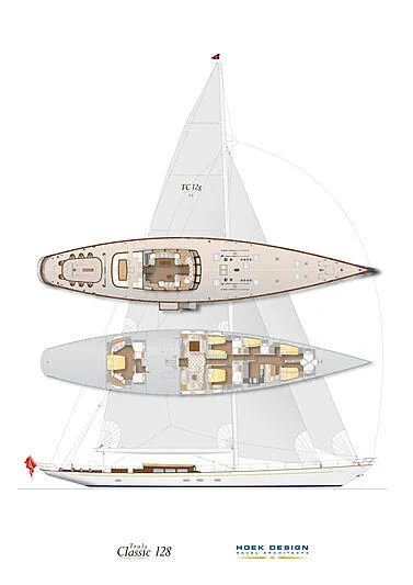 a model of a boat aboard HALEKAI Yacht for Sale