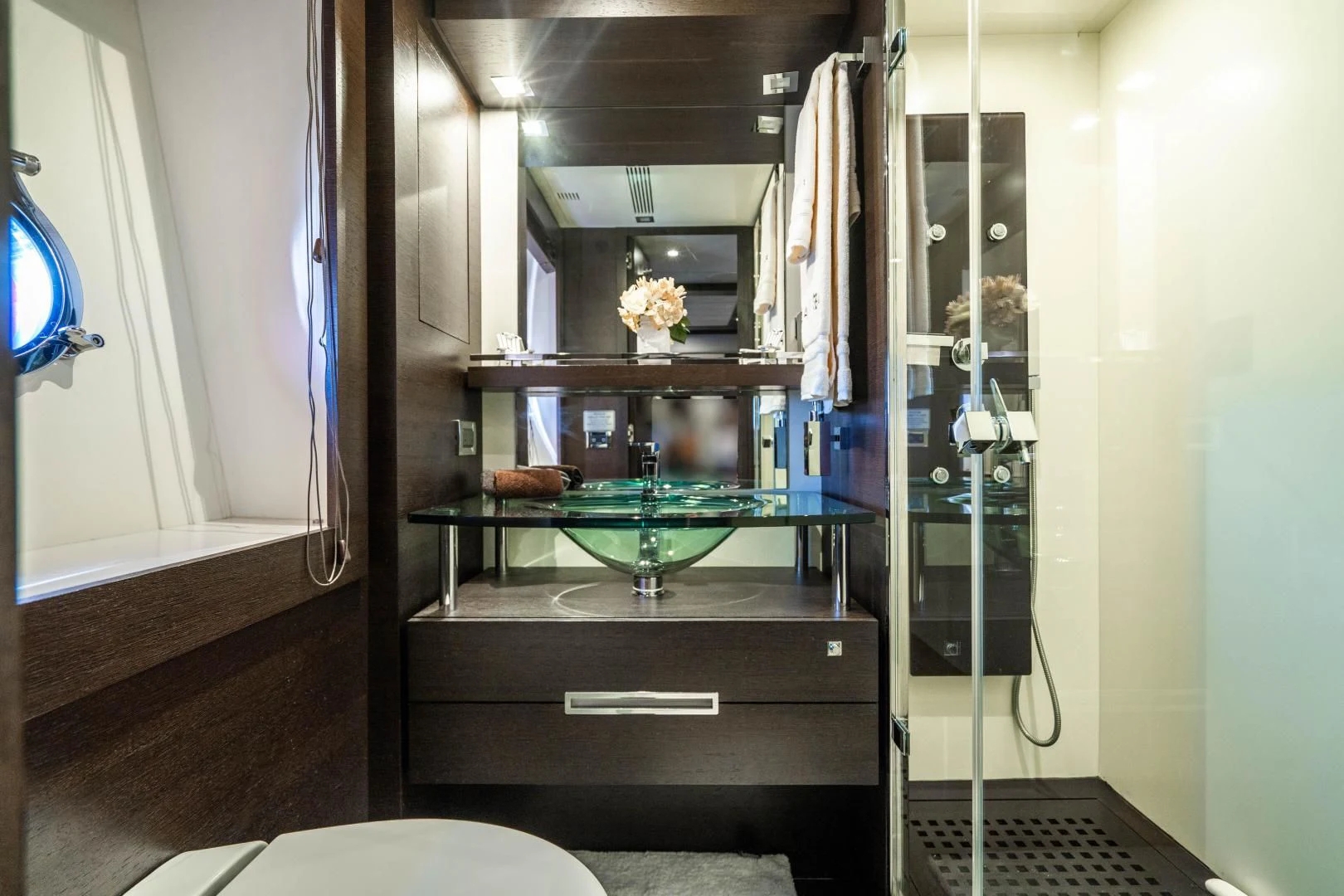 a shelf with objects on it aboard PLANE II SEA Yacht for Sale