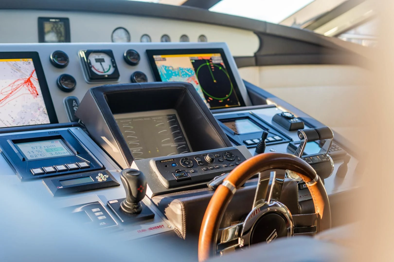 a machine with a steering wheel aboard PLANE II SEA Yacht for Sale