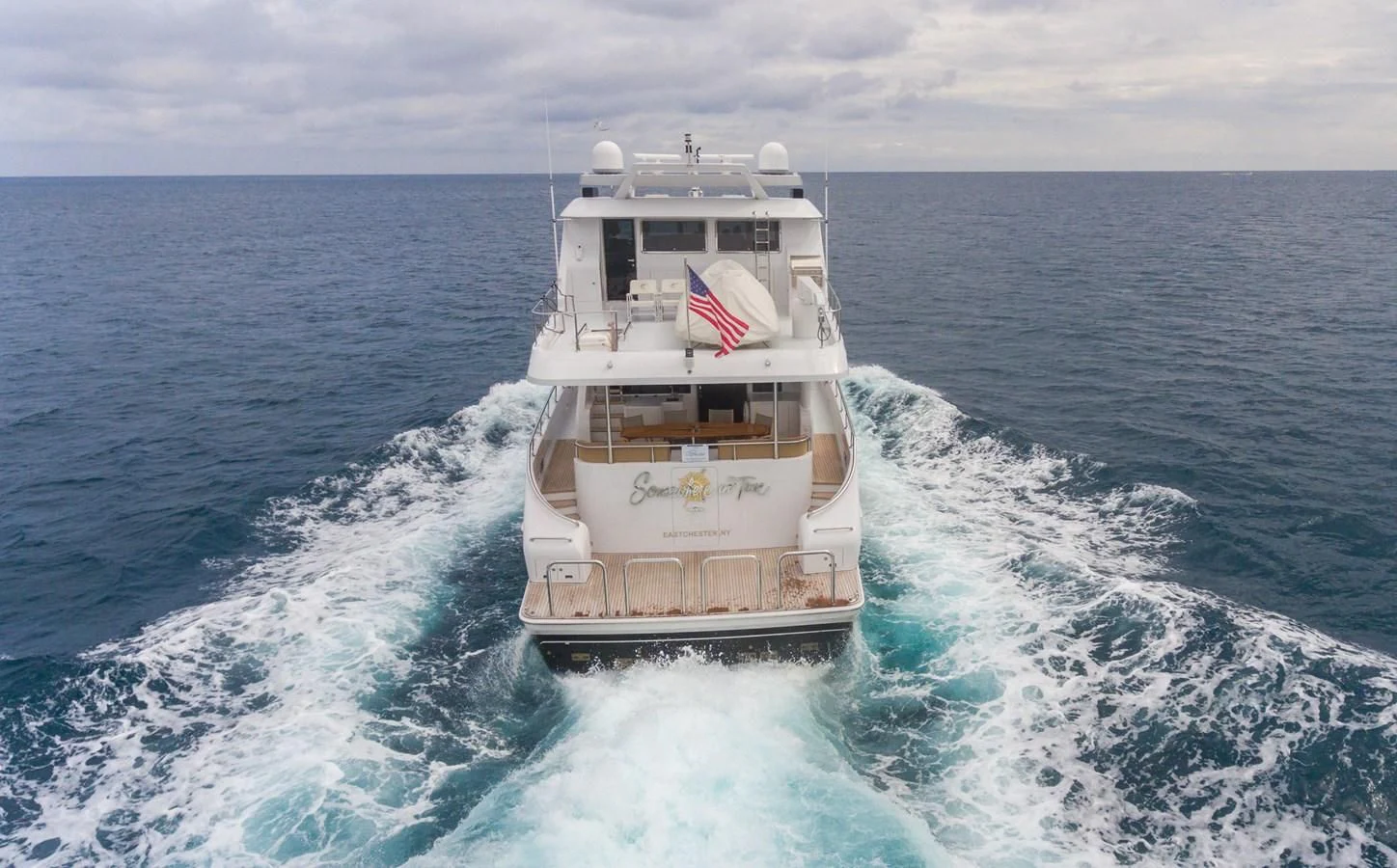 a boat on the water aboard SOMEWHERE IN TIME Yacht for Sale
