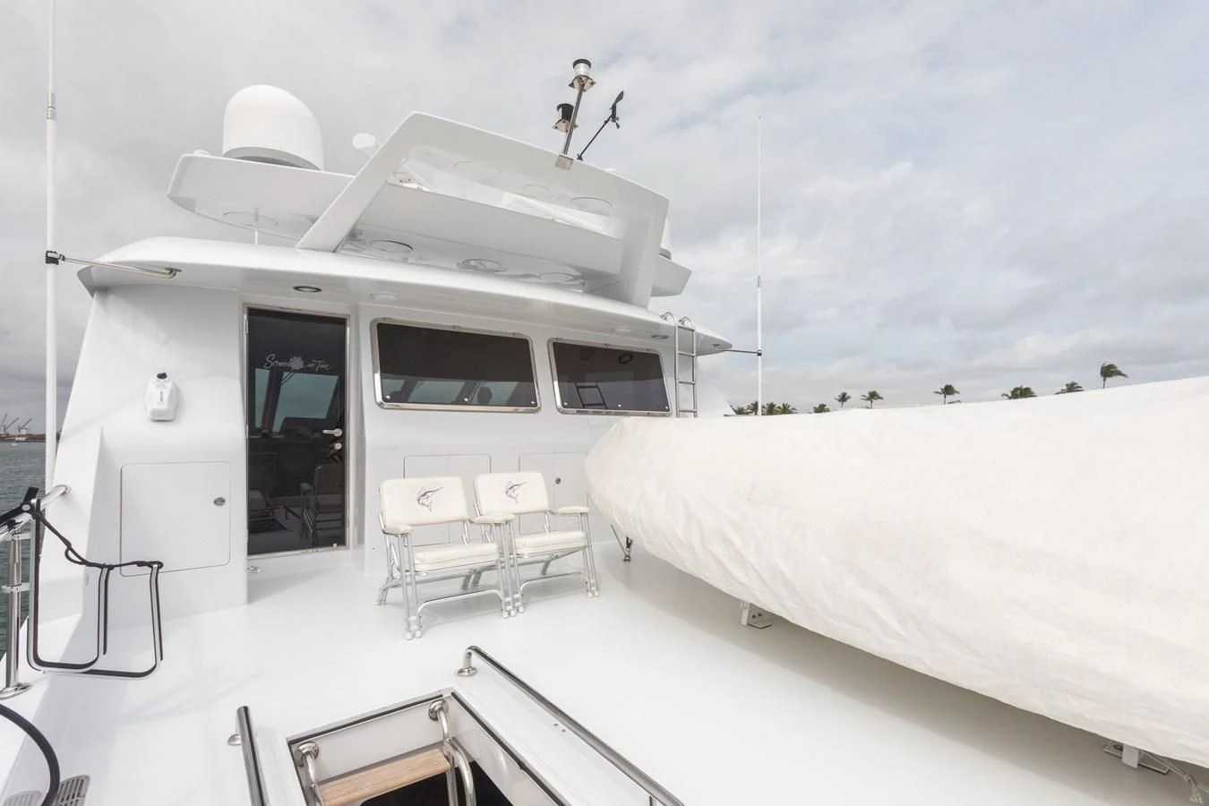 a boat on the water aboard SOMEWHERE IN TIME Yacht for Sale