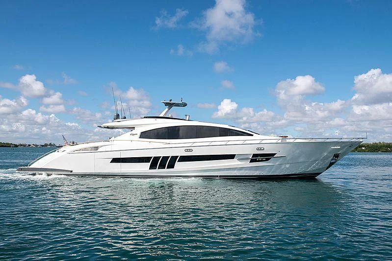 a white yacht on the water aboard NEW LIFE Yacht for Sale