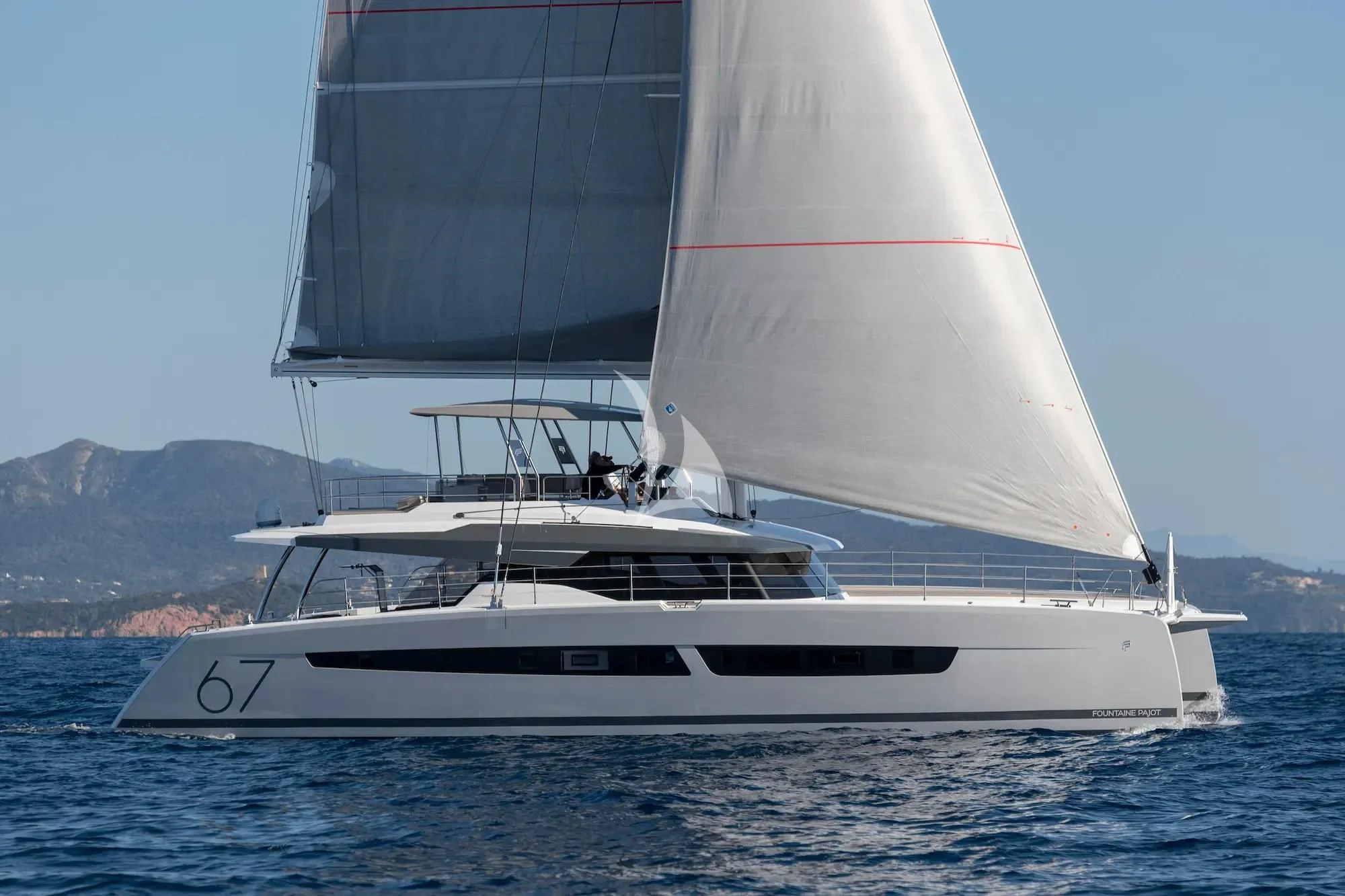 a white yacht in the water aboard FLORAMYE Yacht for Charter