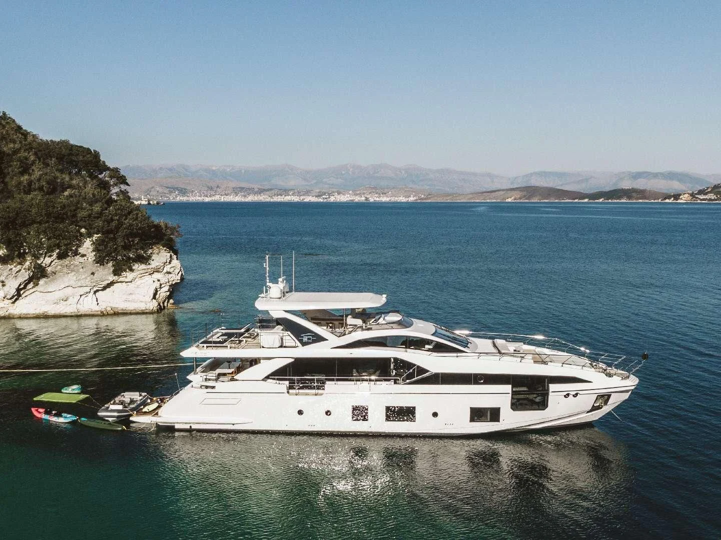 a yacht in the water aboard AGIO Yacht for Charter