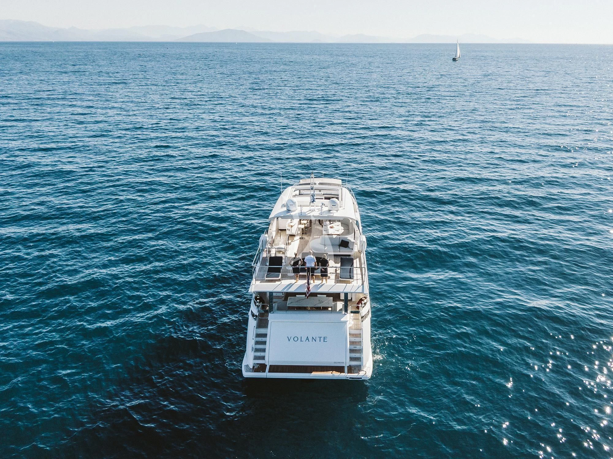a boat in the water aboard AGIO Yacht for Charter