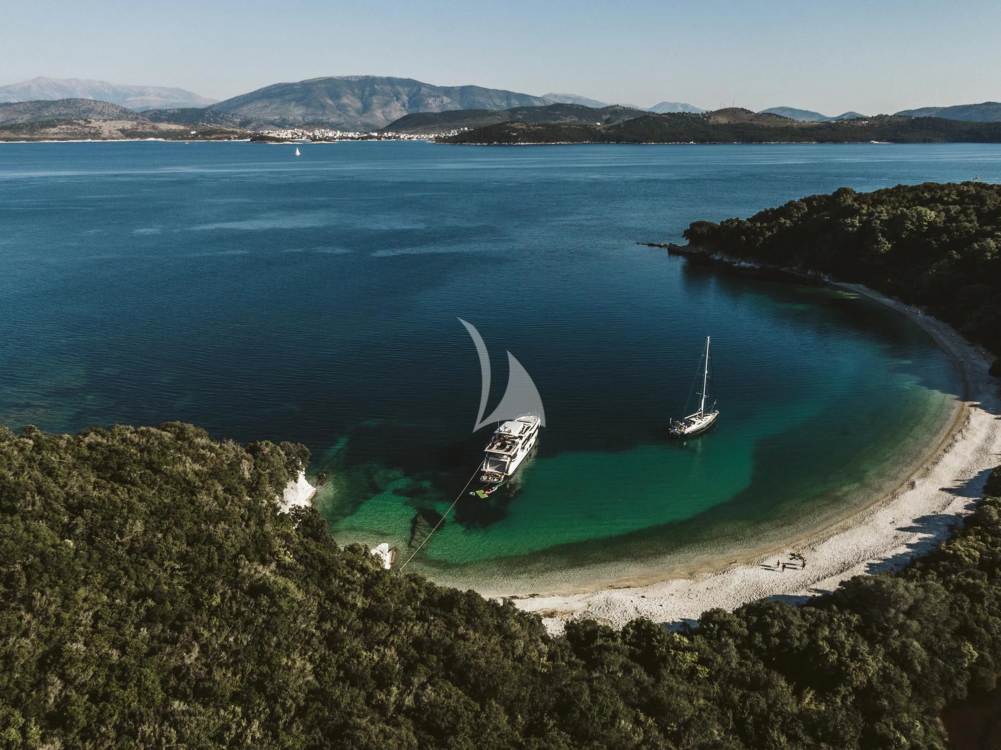 a boat on the water aboard AGIO Yacht for Charter