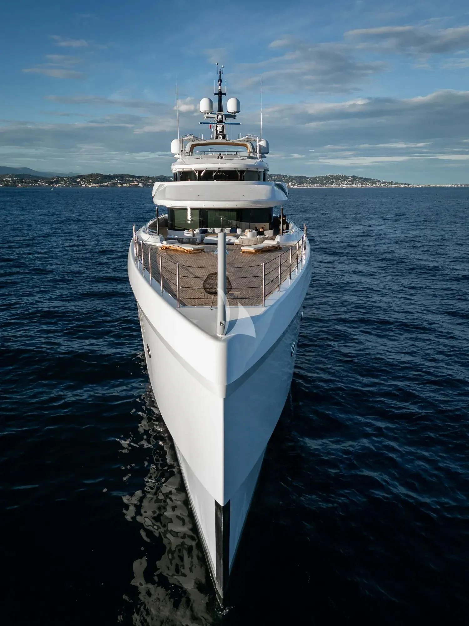 a ship in the water aboard LADY A Yacht for Sale