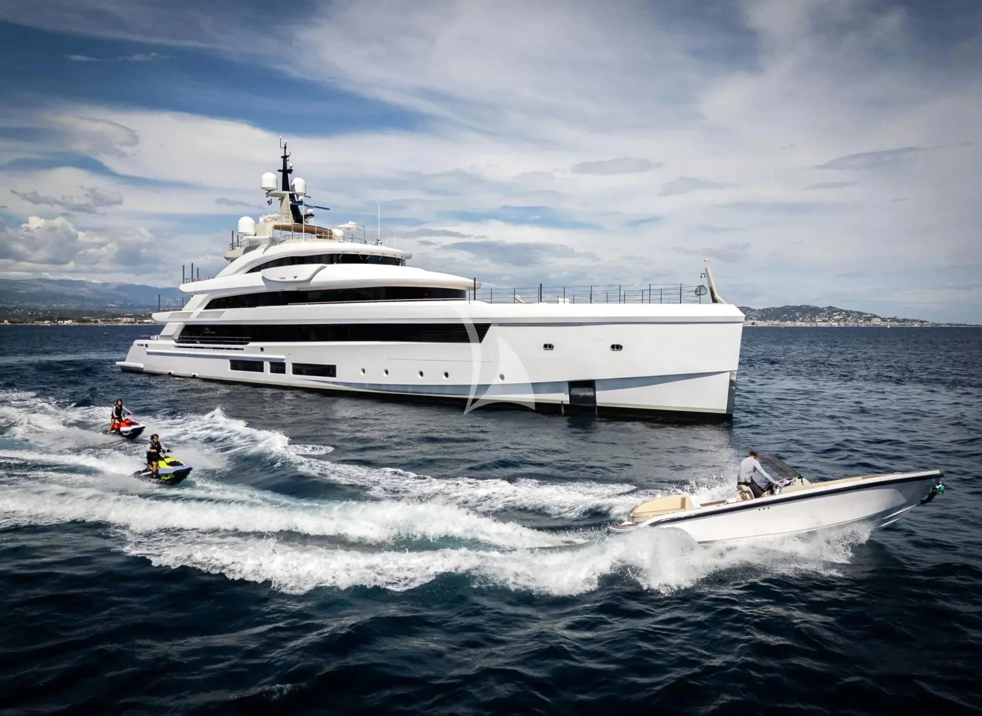 a boat sailing in the sea aboard LADY A Yacht for Sale
