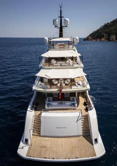 a boat in the water aboard LADY A Yacht for Sale