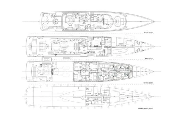 diagram aboard LADY A Yacht for Sale
