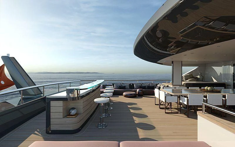 a deck of a boat aboard LADY A Yacht for Sale