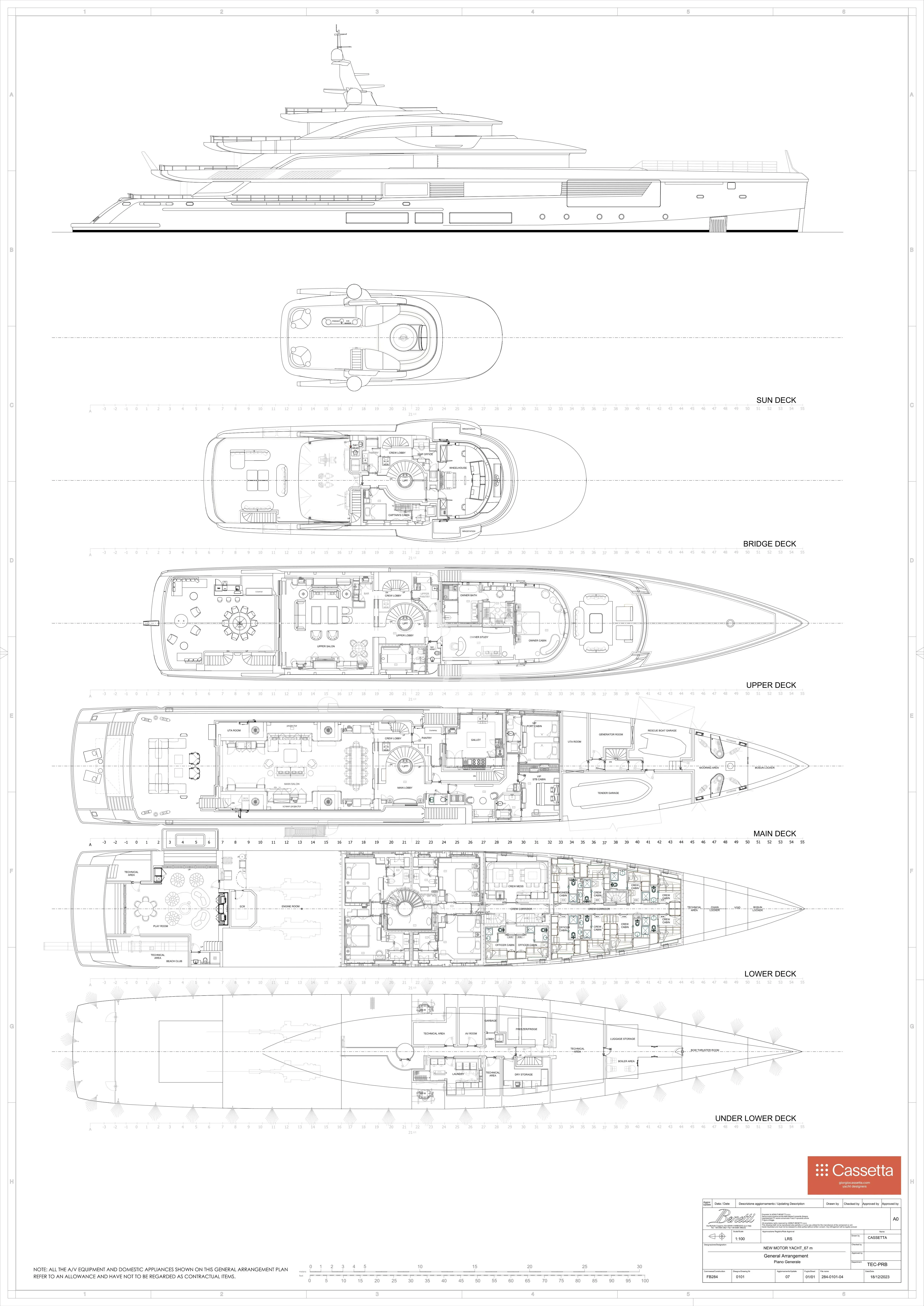 diagram aboard LADY A Yacht for Sale
