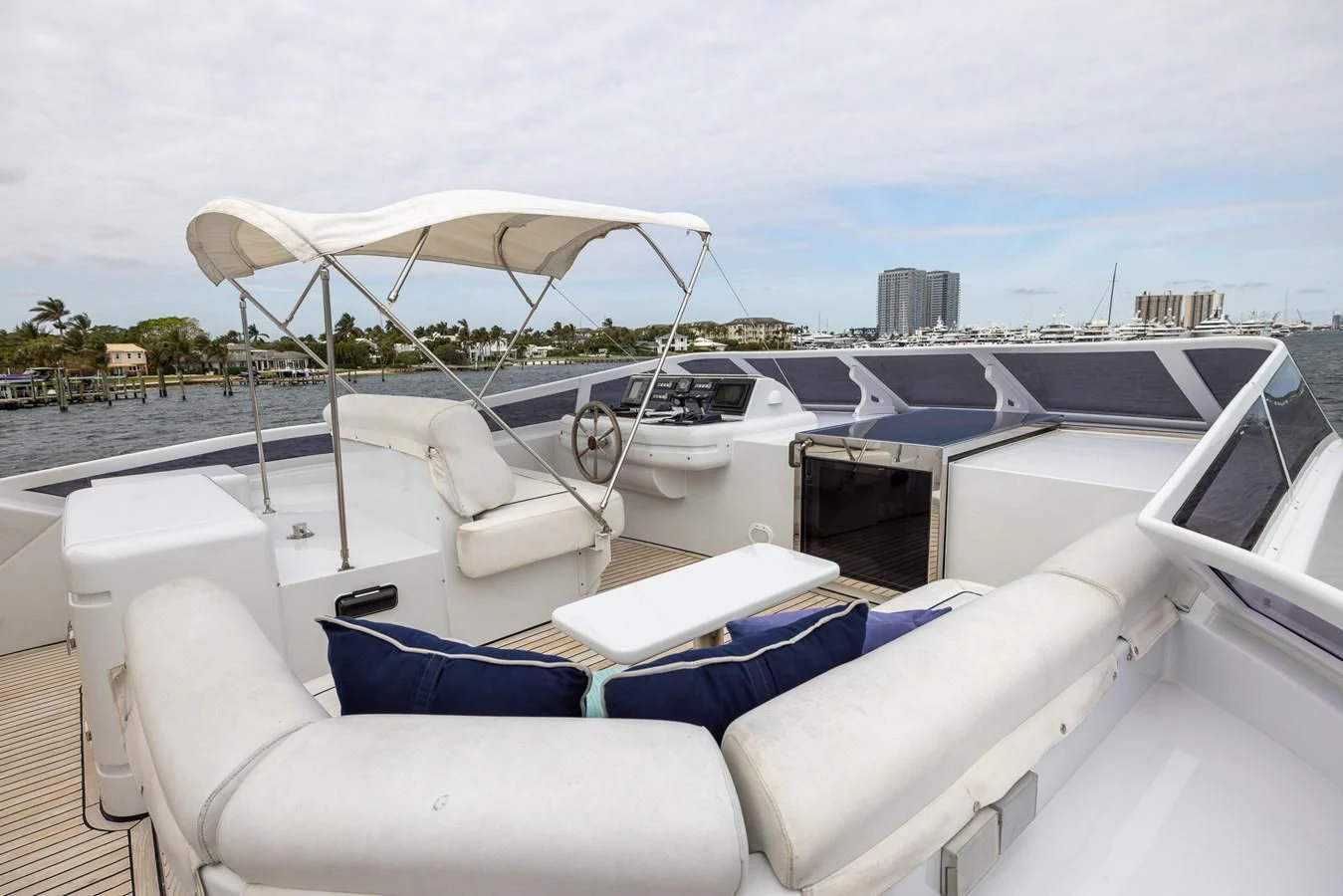 a boat with a white umbrella aboard ENDLESS SUN Yacht for Sale