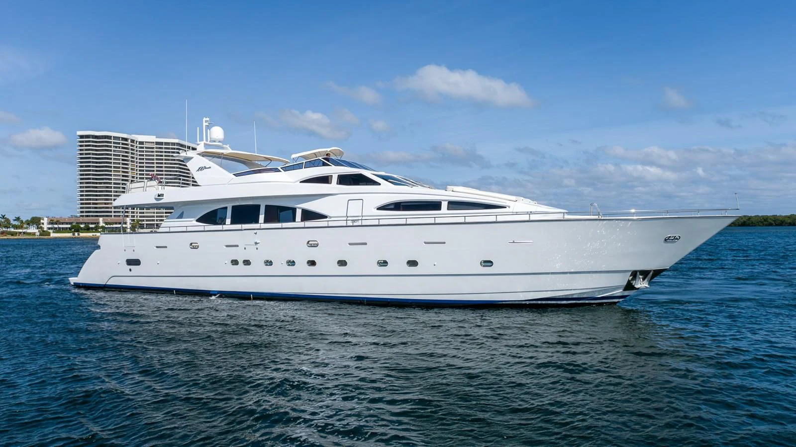 a white yacht in the water aboard ENDLESS SUN Yacht for Sale