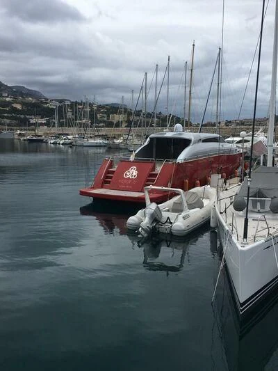 boats in a harbor aboard VISTA II Yacht for Sale