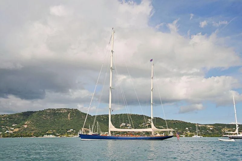 a sailboat on the water aboard REBECCA Yacht for Sale