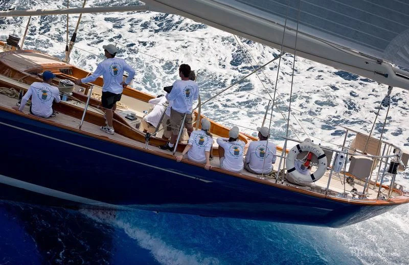 a group of people on a boat aboard REBECCA Yacht for Sale