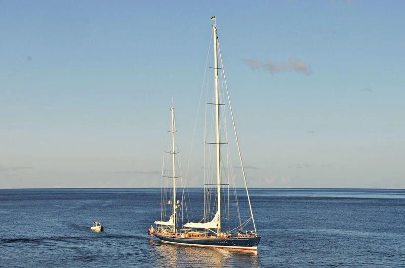a sailboat in the water aboard REBECCA Yacht for Sale