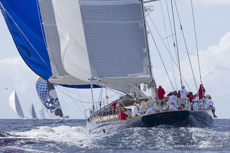 a group of people on a sailboat aboard REBECCA Yacht for Sale