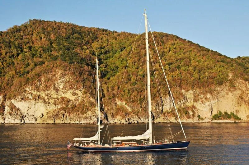 a boat sailing on the water aboard REBECCA Yacht for Sale