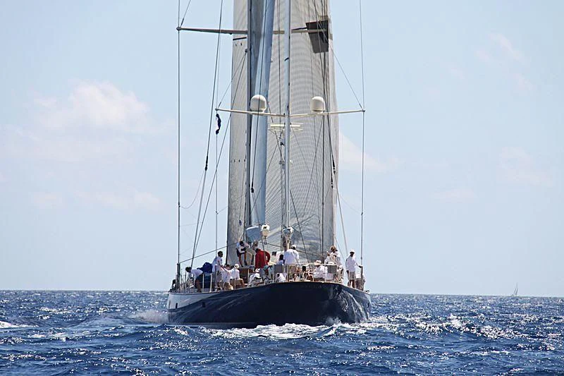 a sailboat with people on it aboard REBECCA Yacht for Sale
