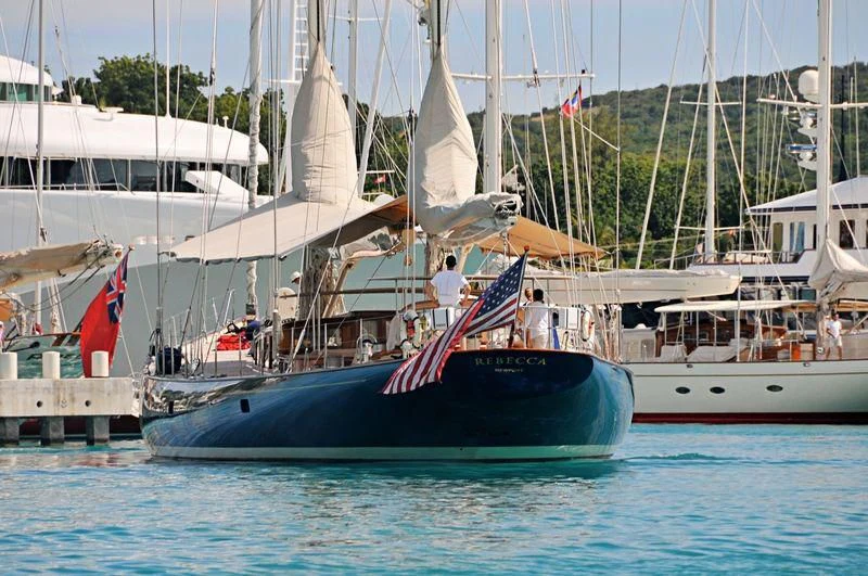 a boat in the water aboard REBECCA Yacht for Sale