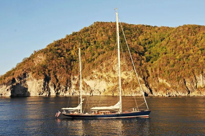 a sailboat on the water aboard REBECCA Yacht for Sale