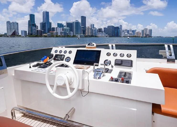 a boat on the water aboard JACRU Yacht for Sale