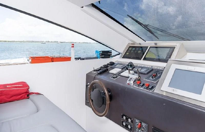 the inside of a boat aboard JACRU Yacht for Sale