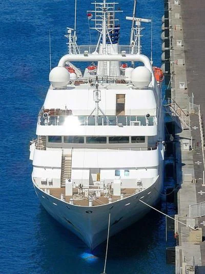 a large white boat aboard LAUREN L Yacht for Sale