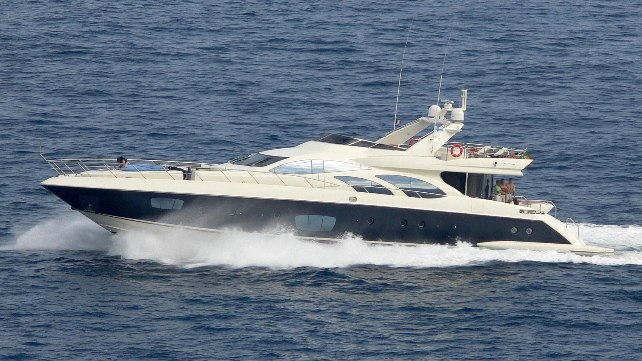 a white yacht in the water aboard BLACKROSE Yacht for Sale