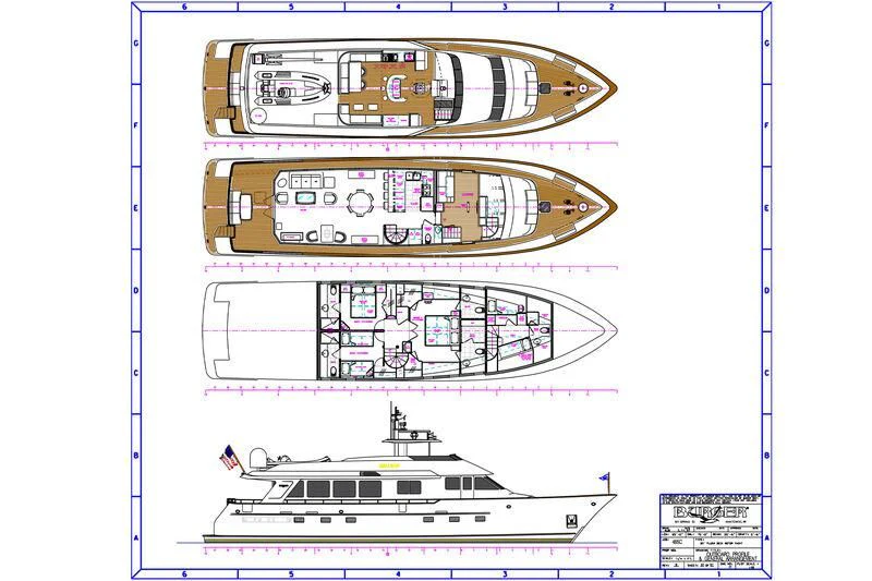 diagram, engineering drawing aboard SIMARON Yacht for Sale