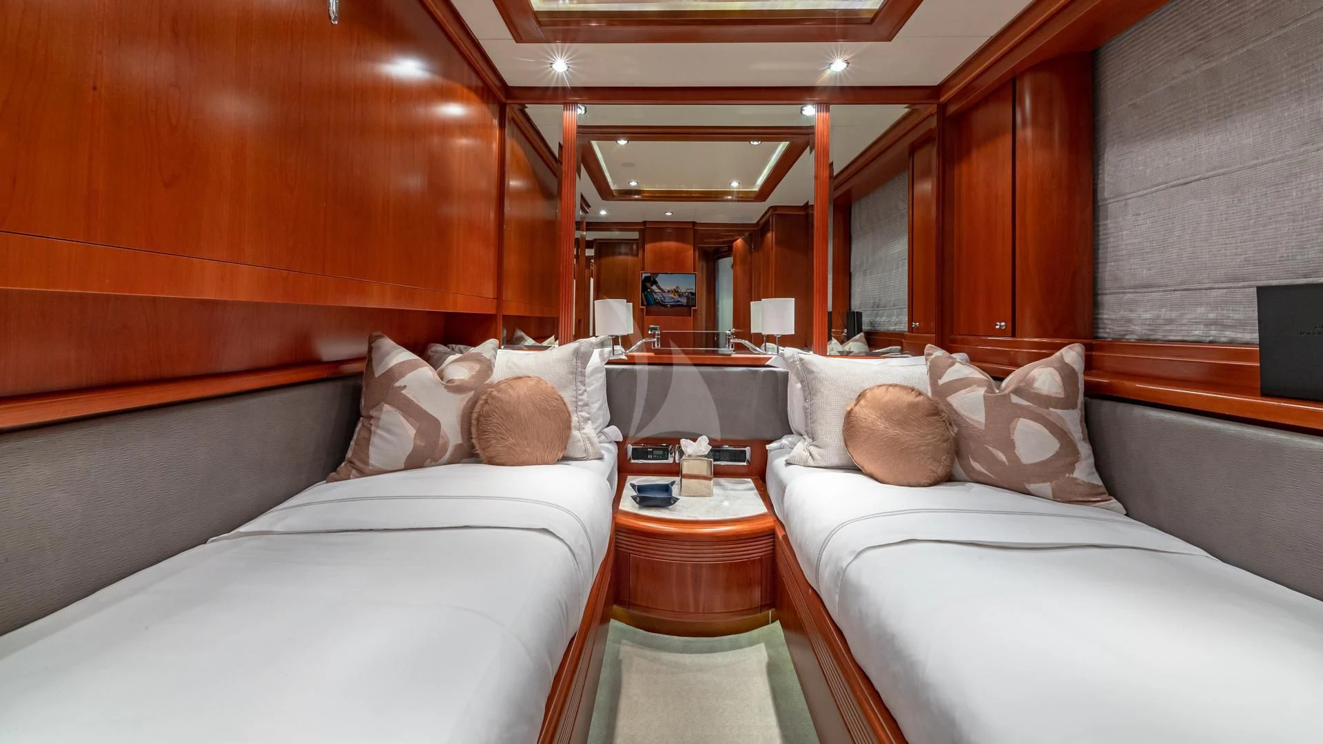 a room with two beds aboard SWEET EMOCEAN Yacht for Sale