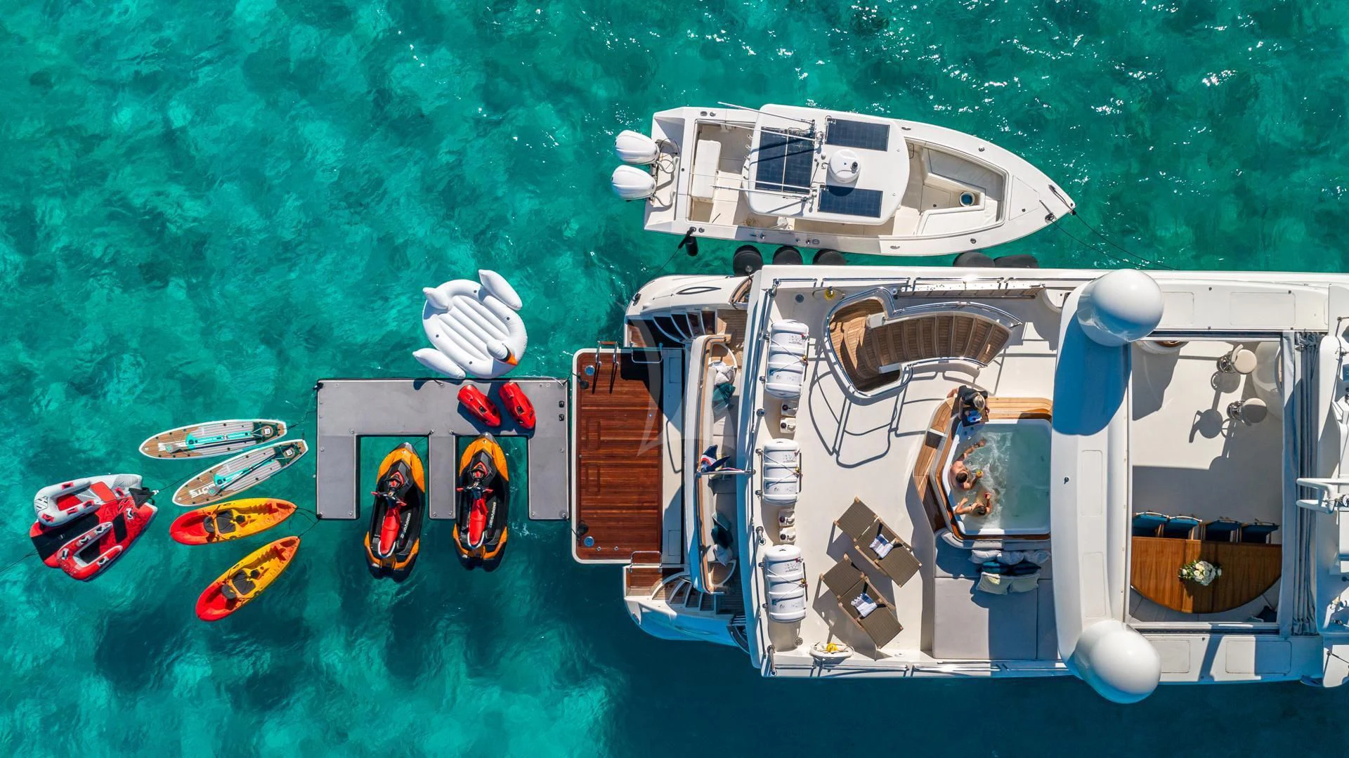a high angle view of a car aboard SWEET EMOCEAN Yacht for Sale