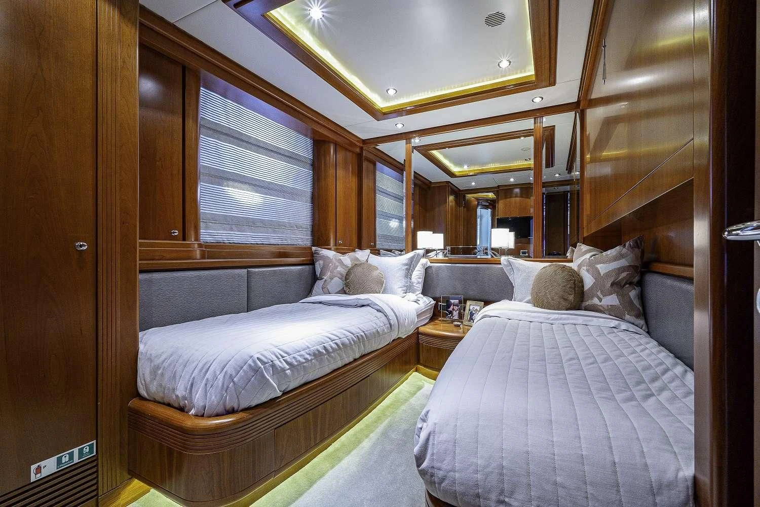 a room with two beds aboard SWEET EMOCEAN Yacht for Sale