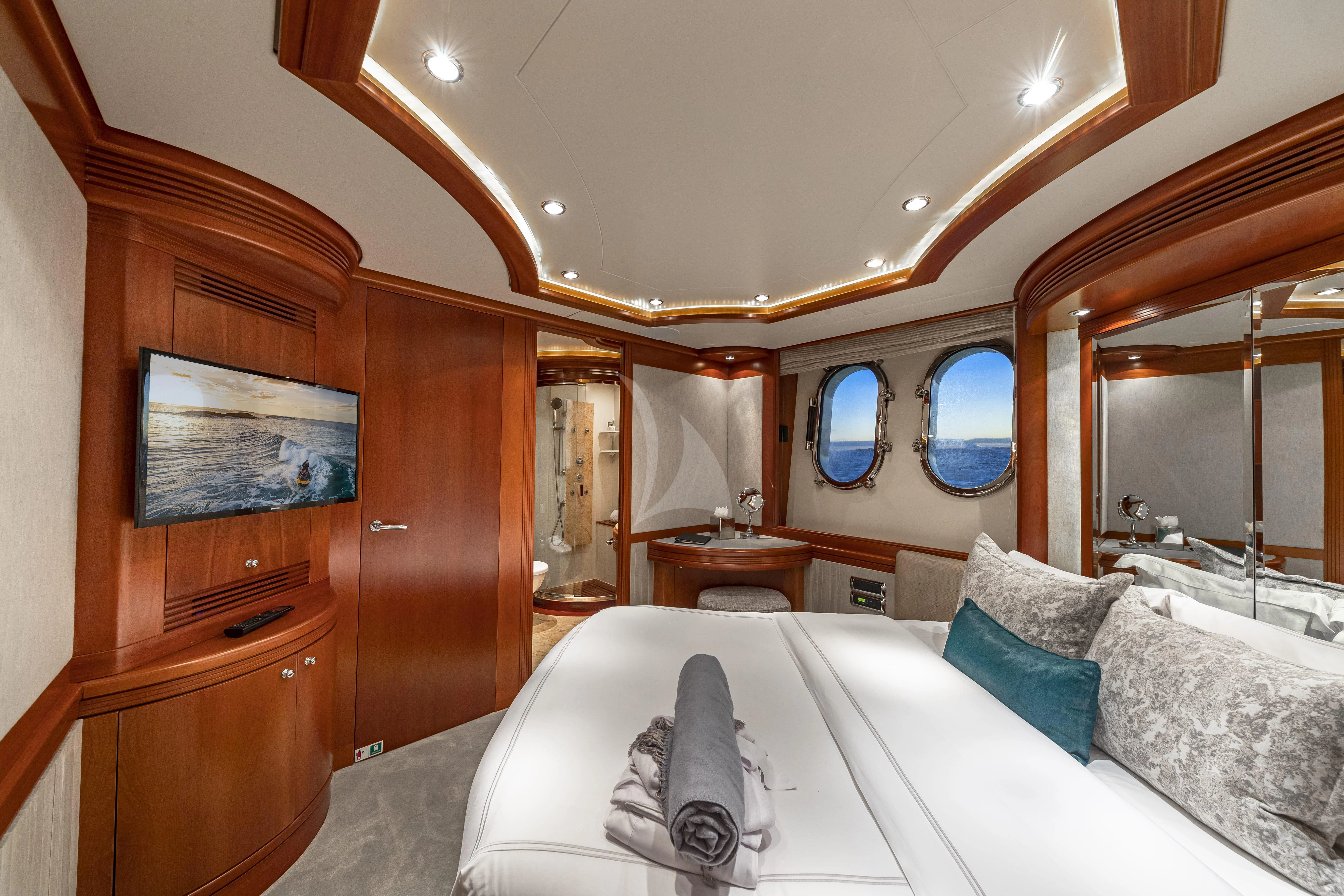 a bed in a room aboard SWEET EMOCEAN Yacht for Sale